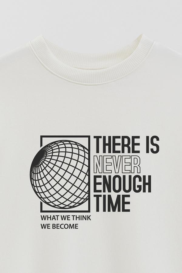 BUZO CREWNECK ESTAMPADO STREET MOOD THERE IS NEVER ENOUGH TIME