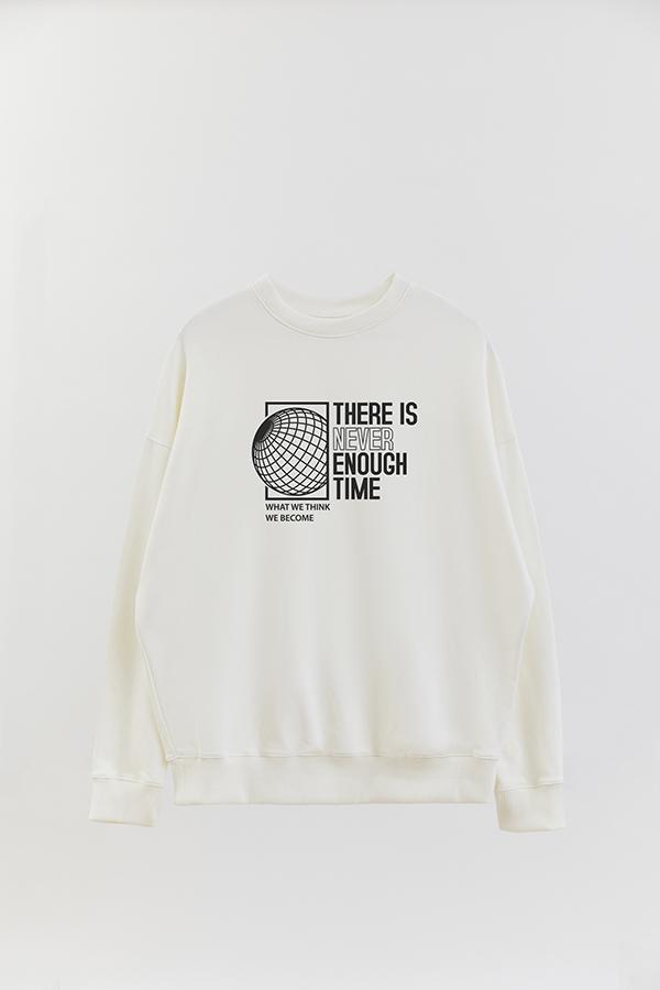 BUZO CREWNECK ESTAMPADO STREET MOOD THERE IS NEVER ENOUGH TIME