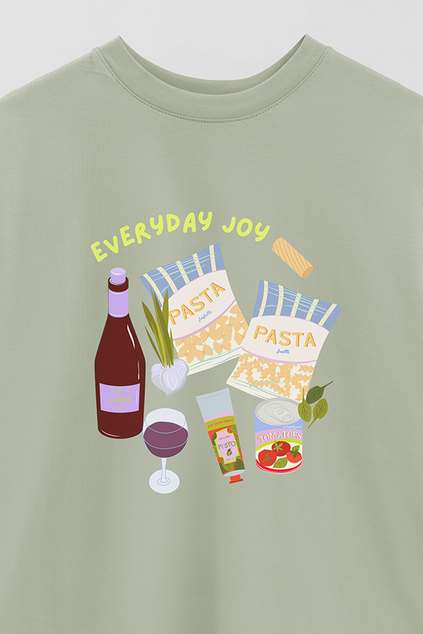 REMERA OVER ESTAMPADA EVERYDAY JOY