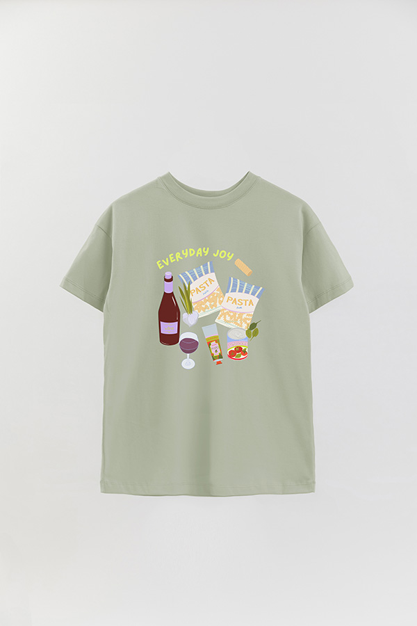 REMERA OVER ESTAMPADA EVERYDAY JOY
