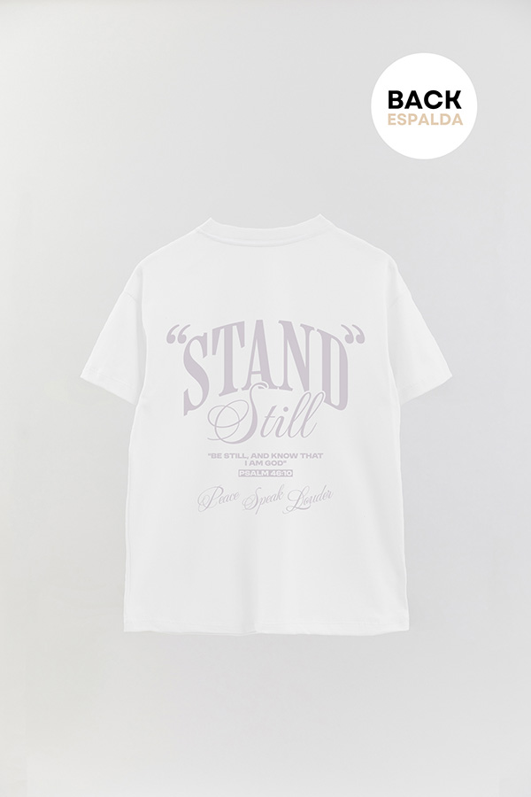 REMERA OVER ESTAMPADA UNISEX ESPALDA STAND