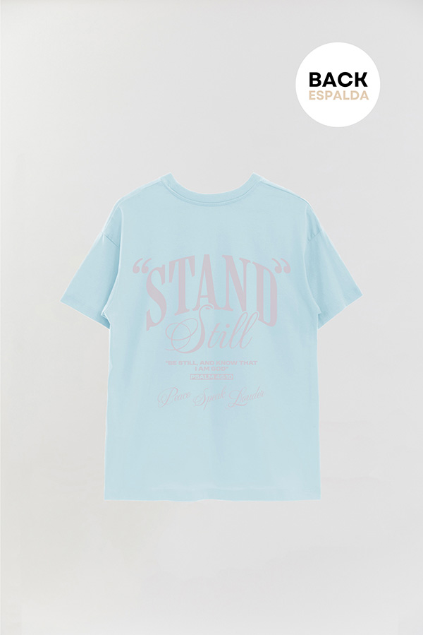 REMERA OVER ESTAMPADA UNISEX ESPALDA STAND