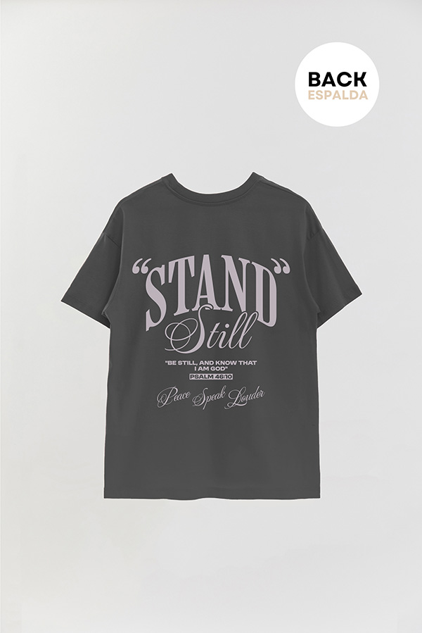 REMERA OVER ESTAMPADA UNISEX ESPALDA STAND