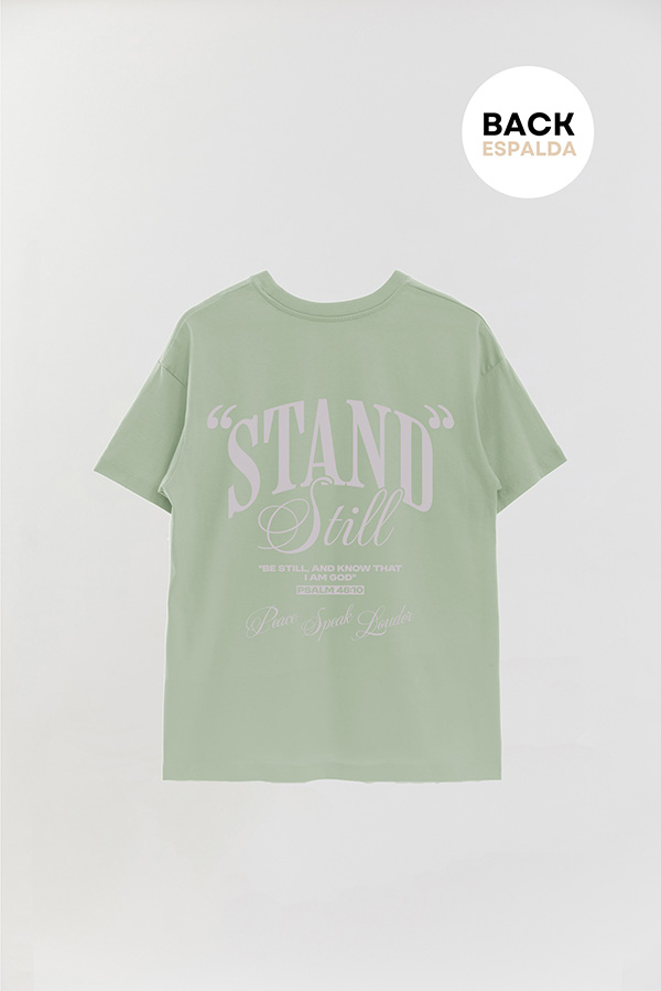 REMERA OVER ESTAMPADA UNISEX ESPALDA STAND
