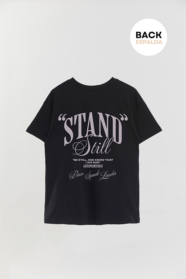 REMERA OVER ESTAMPADA UNISEX ESPALDA STAND