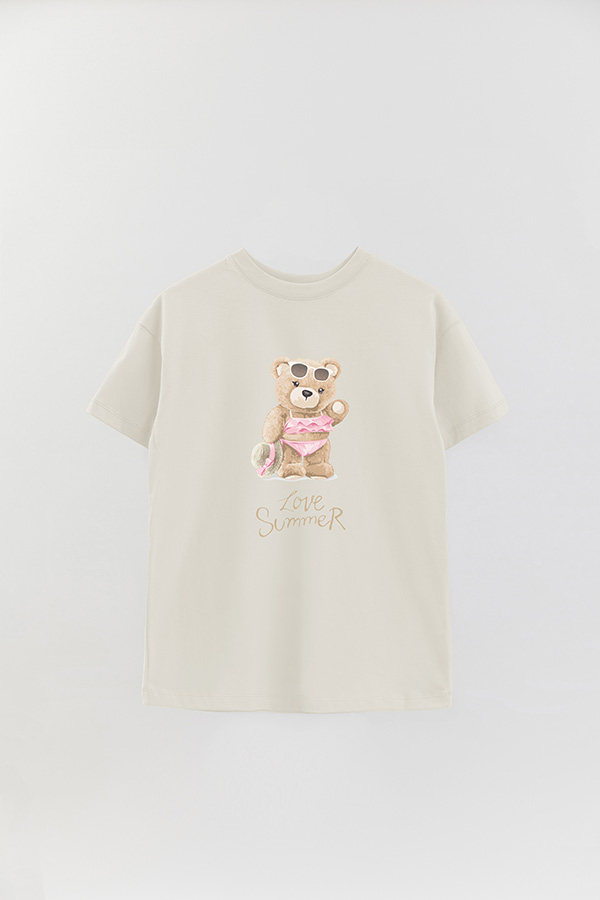 REMERA OVER ESTAMPADA UNISEX TEDDY LOVE SUMMER