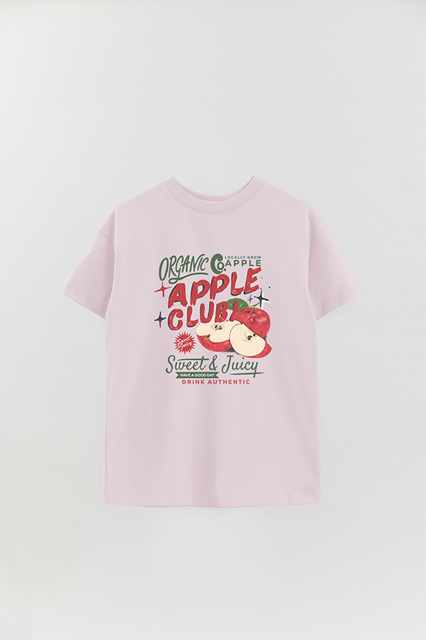 REMERA OVER ESTAMPADA APPLE CLUB