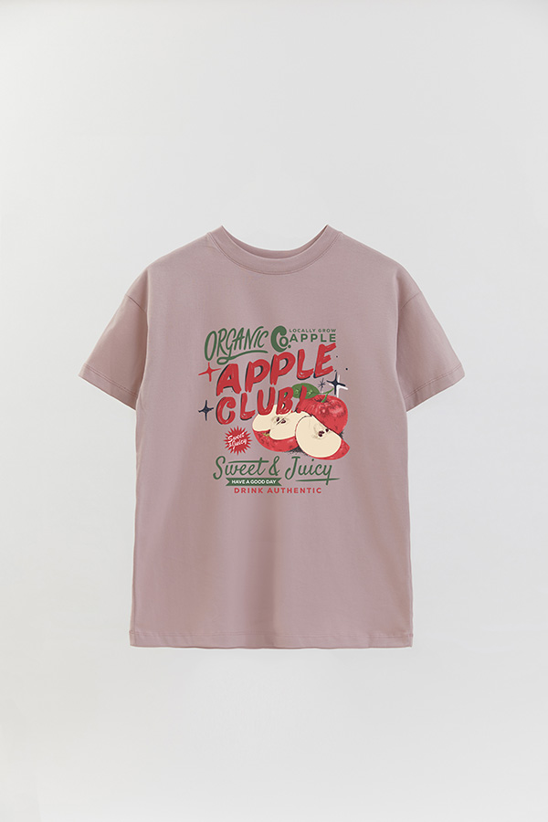 REMERA OVER ESTAMPADA APPLE CLUB