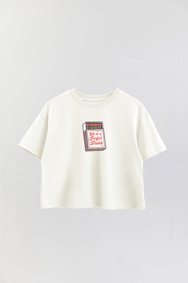 REMERA CROP ESTAMPADA FABULOUS VALENTINE PERFECT MATCH