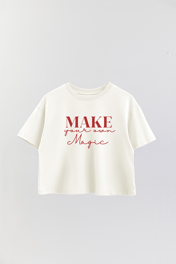 REMERA CROP ESTAMPADA RD MAKE YOUR OWN MAGIC
