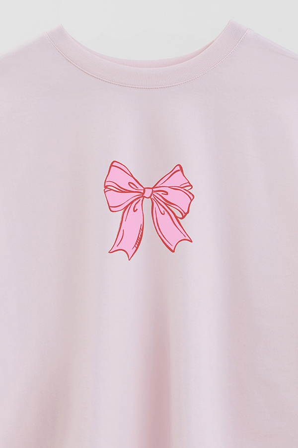 REMERA CROP ESTAMPADA VALENTINE BOW 3RD