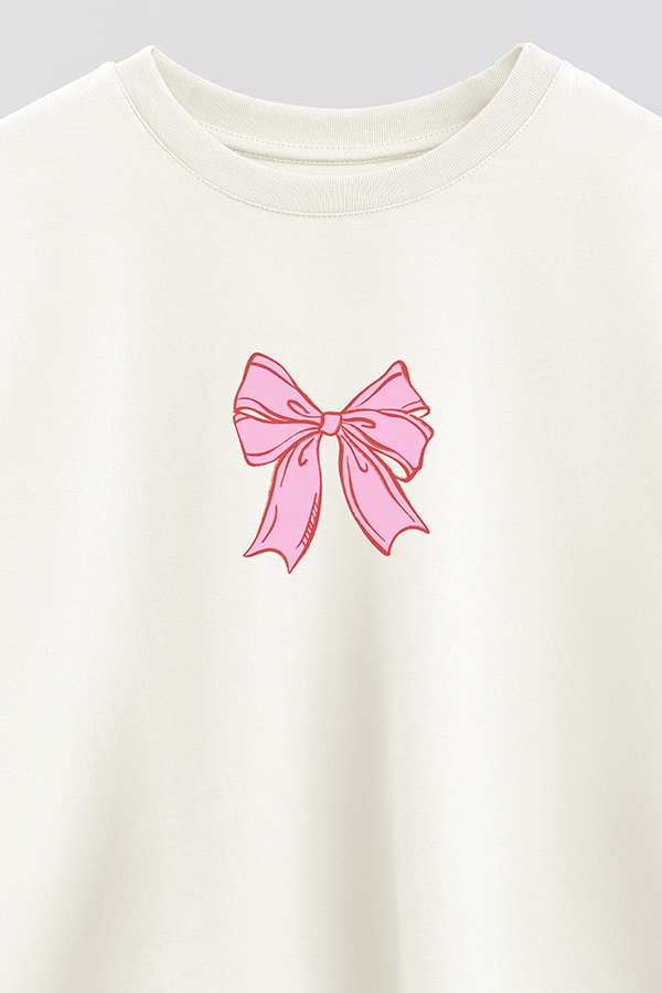 REMERA CROP ESTAMPADA VALENTINE BOW 3RD