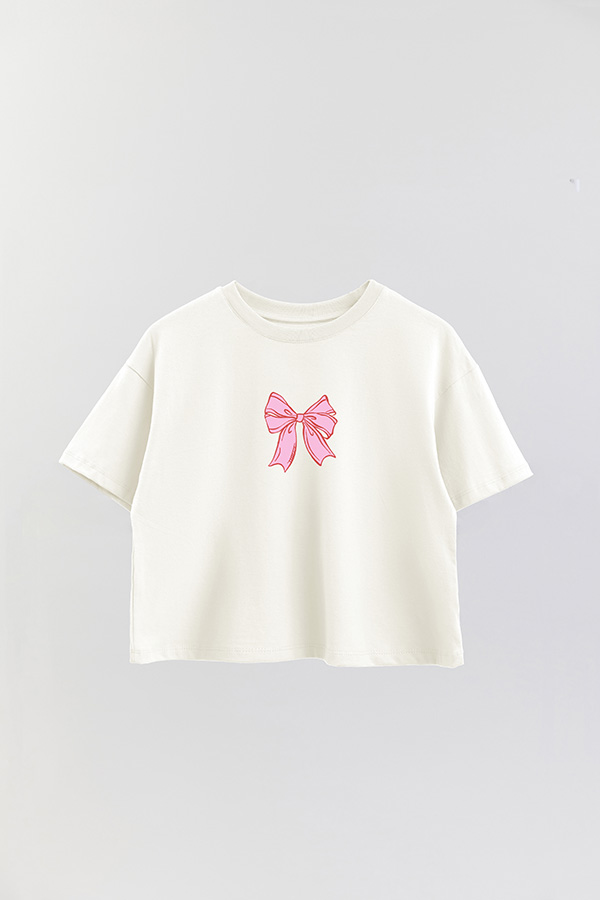 REMERA CROP ESTAMPADA VALENTINE BOW 3RD