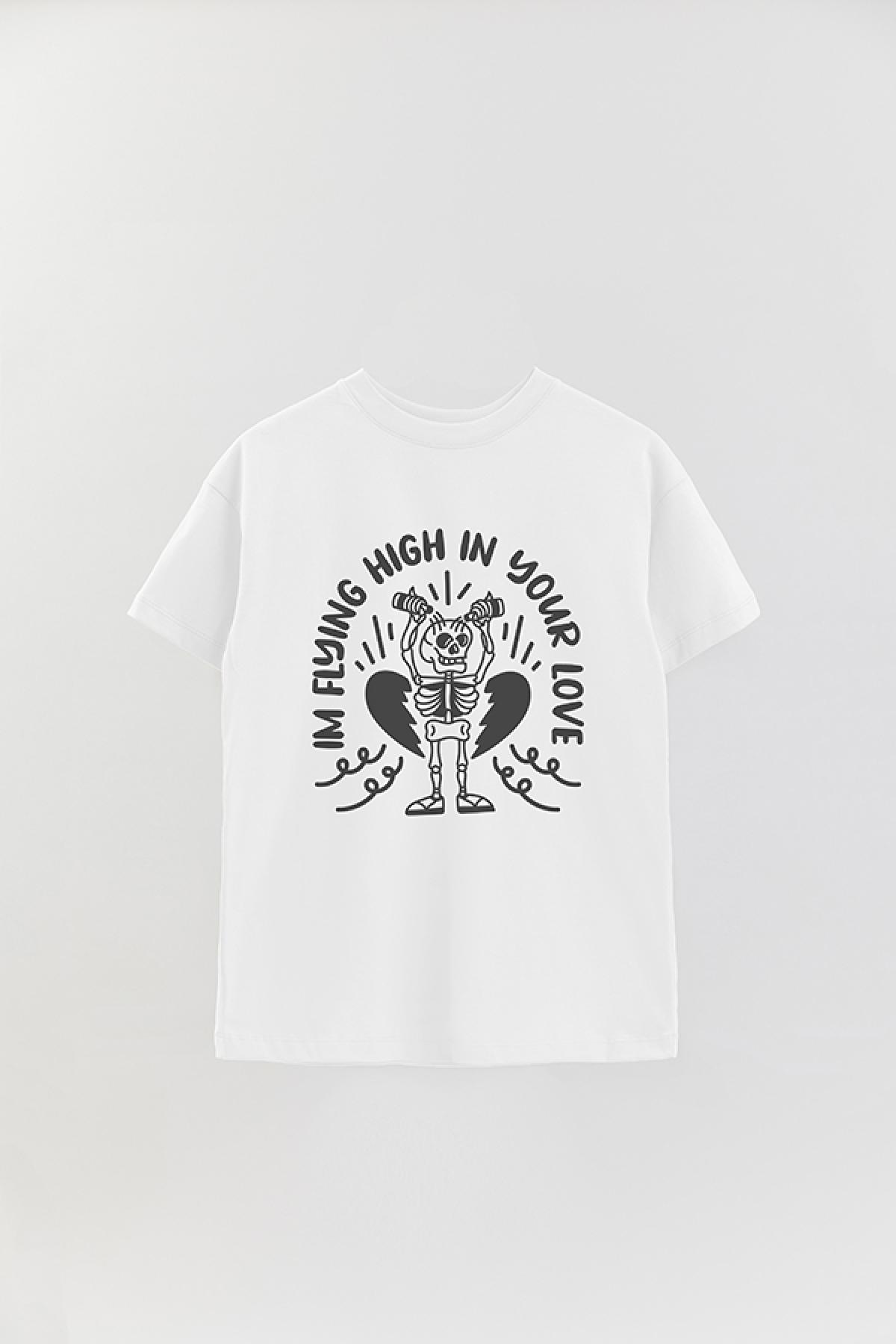 REMERA OVER ESTAMPADA GR I'M FLYING HIGH IN YOUR LOVE