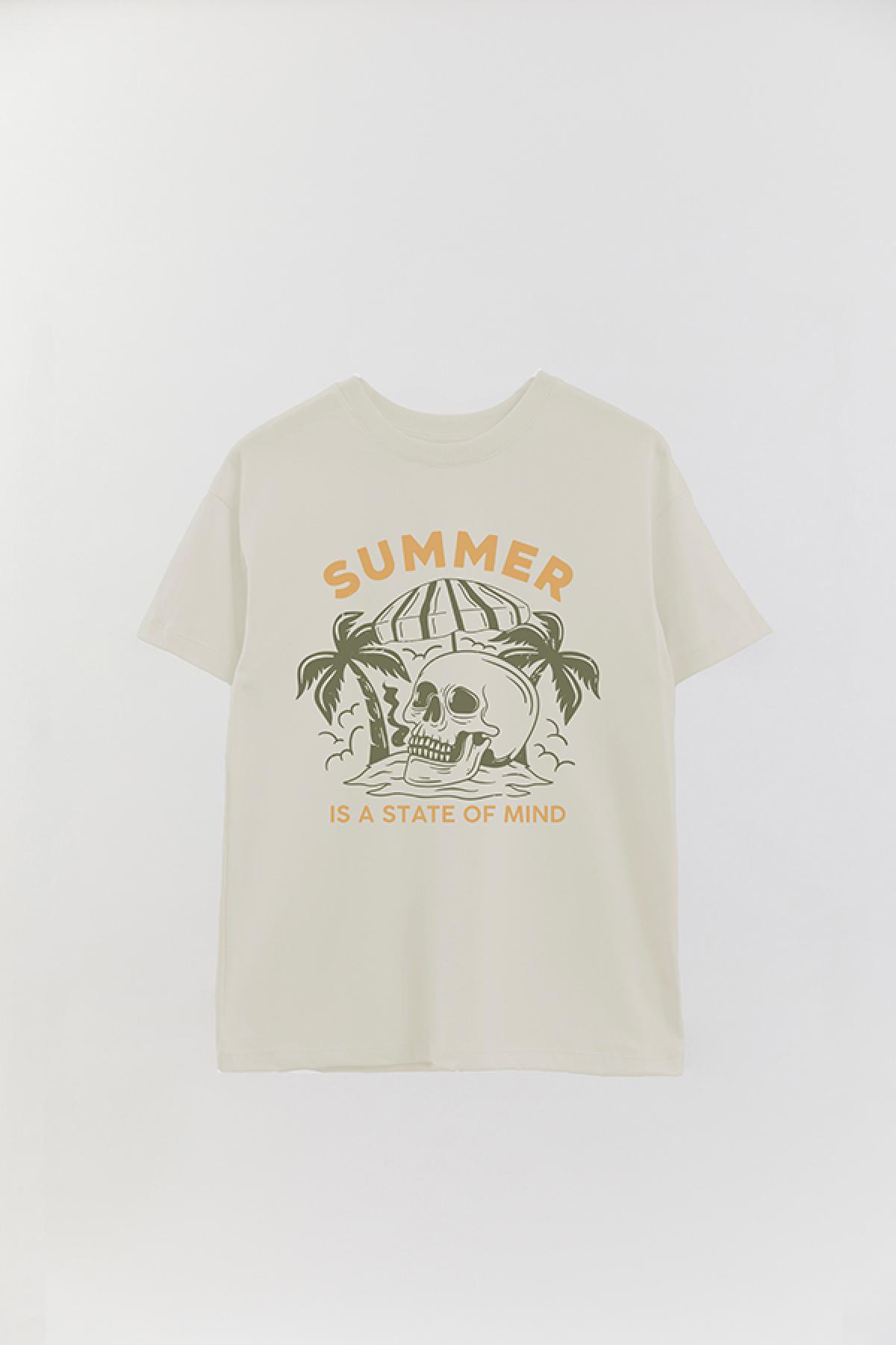 REMERA OVER ESTAMPADA SM SUMMER IS A STATE OF MIND