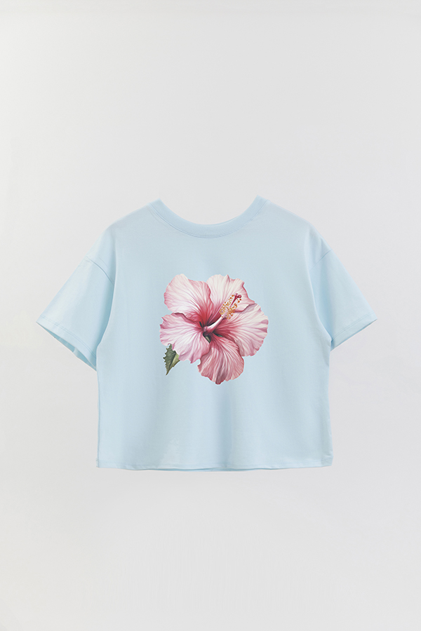 REMERA CROP ESTAMPADA HIBISCUS 5