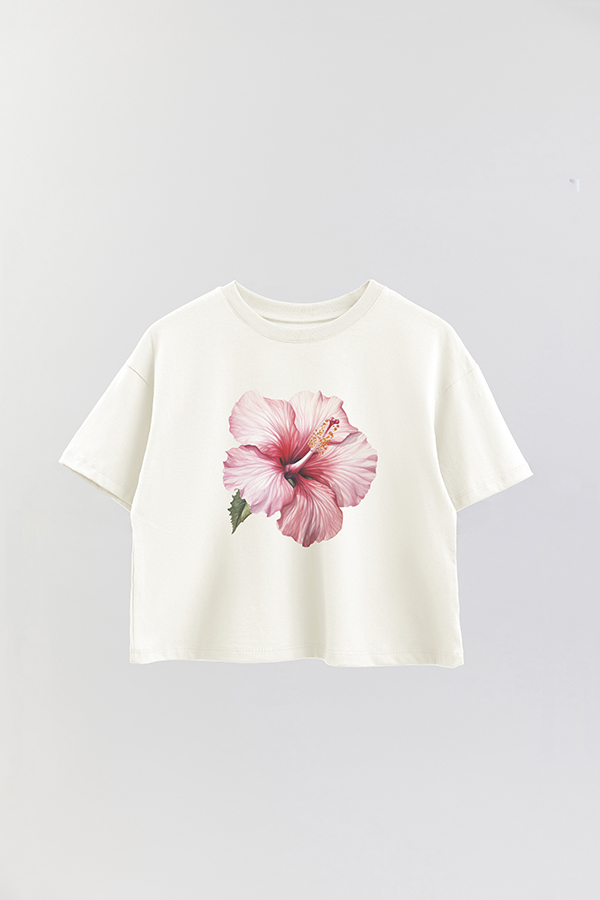REMERA CROP ESTAMPADA HIBISCUS 5