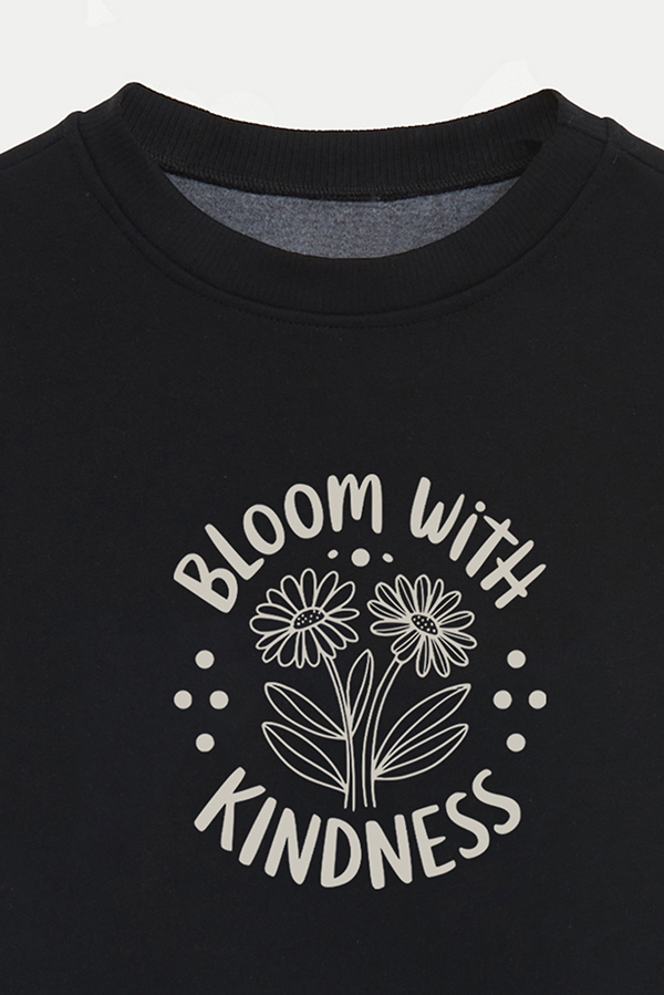 BUZO CROP FRISA ESTAMPADO MINIMAL LOVE BLOOM
