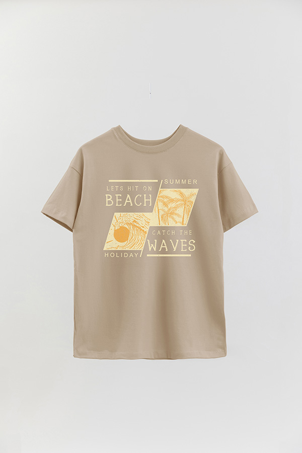 REMERA OVER ESTAMPADA LETS HIT THE BEACH