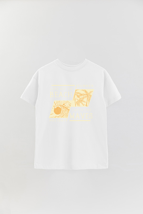 REMERA OVER ESTAMPADA LETS HIT THE BEACH