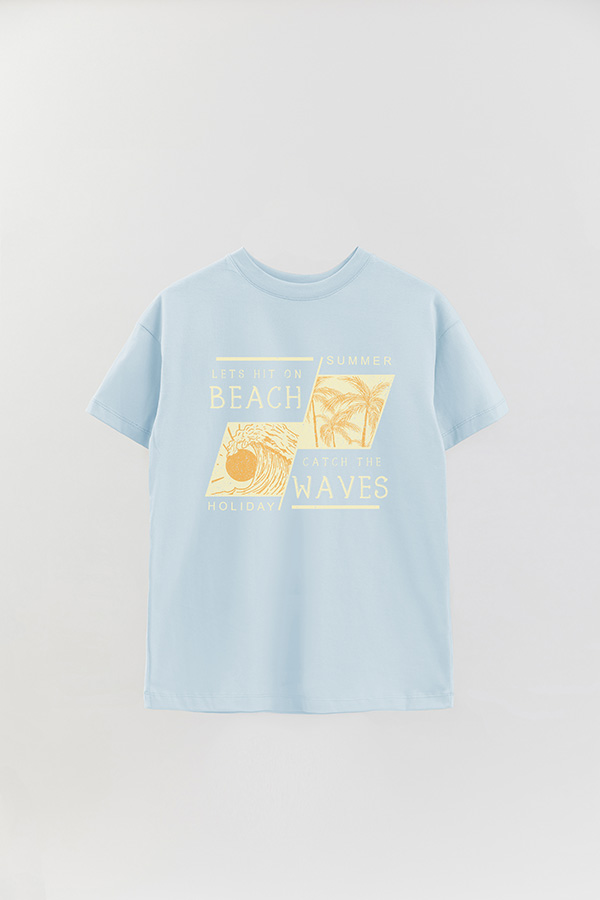 REMERA OVER ESTAMPADA LETS HIT THE BEACH