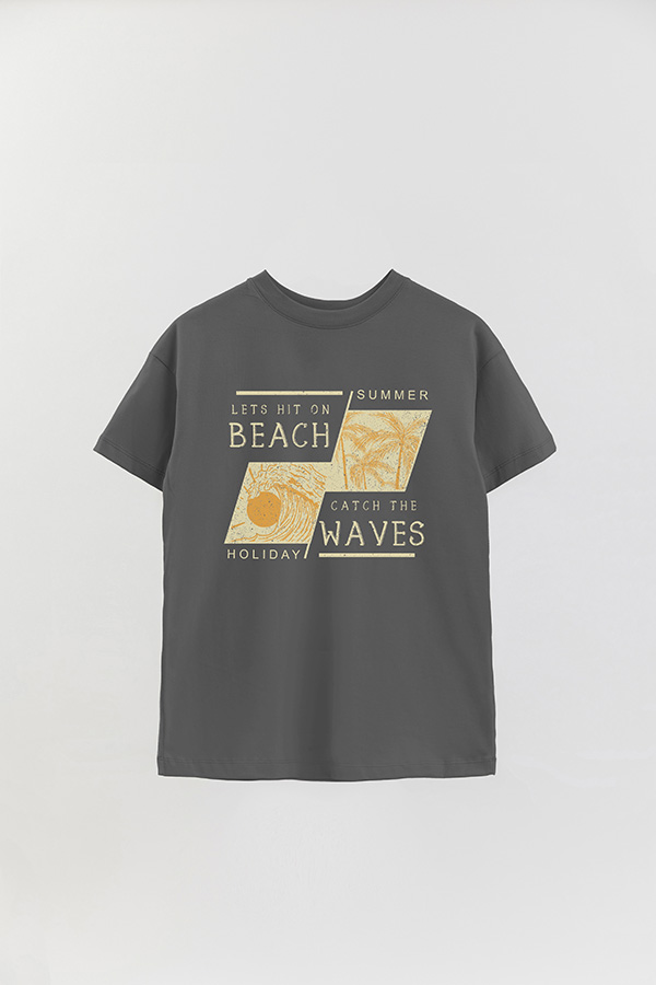 REMERA OVER ESTAMPADA LETS HIT THE BEACH
