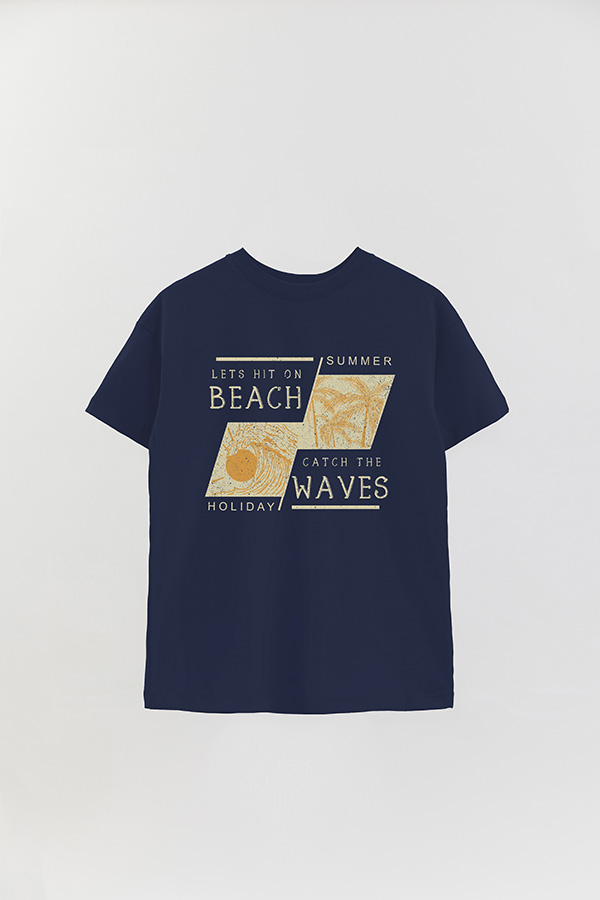 REMERA OVER ESTAMPADA LETS HIT THE BEACH