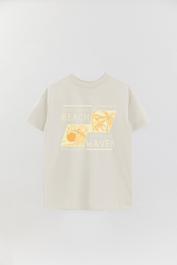 REMERA OVER ESTAMPADA LETS HIT THE BEACH