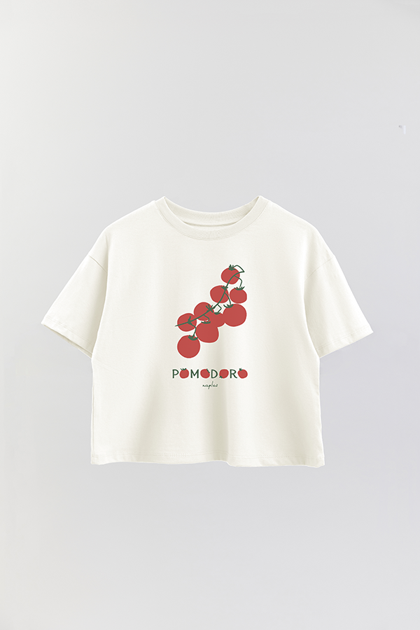 REMERA CROP ESTAMPADA ITALY POMODORO