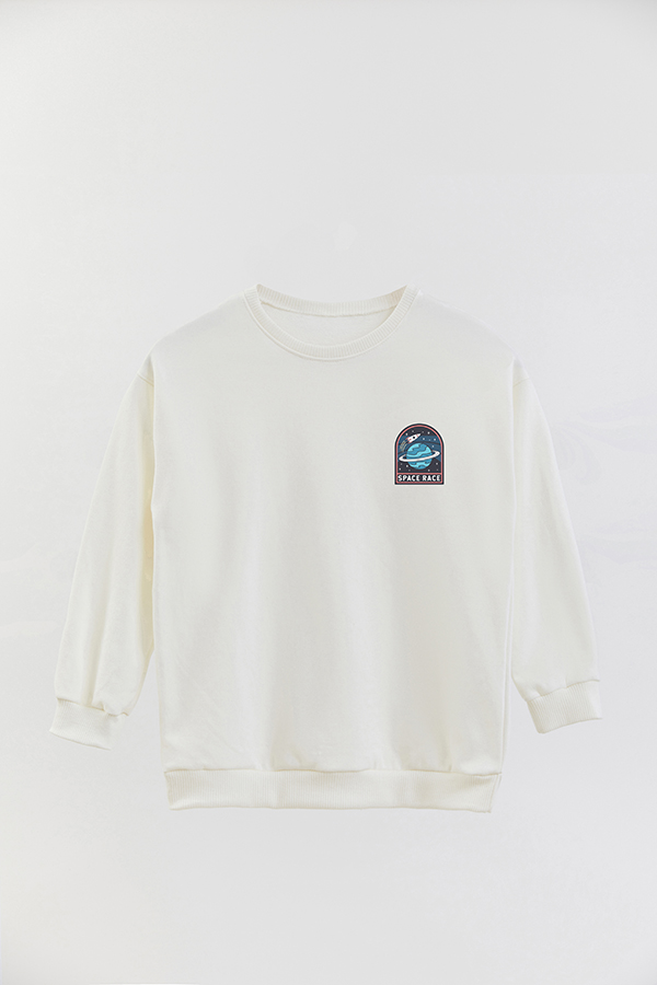 BUZO CREWNECK RUSTICO LITTLE ASTRONAUTS SPACE RACE