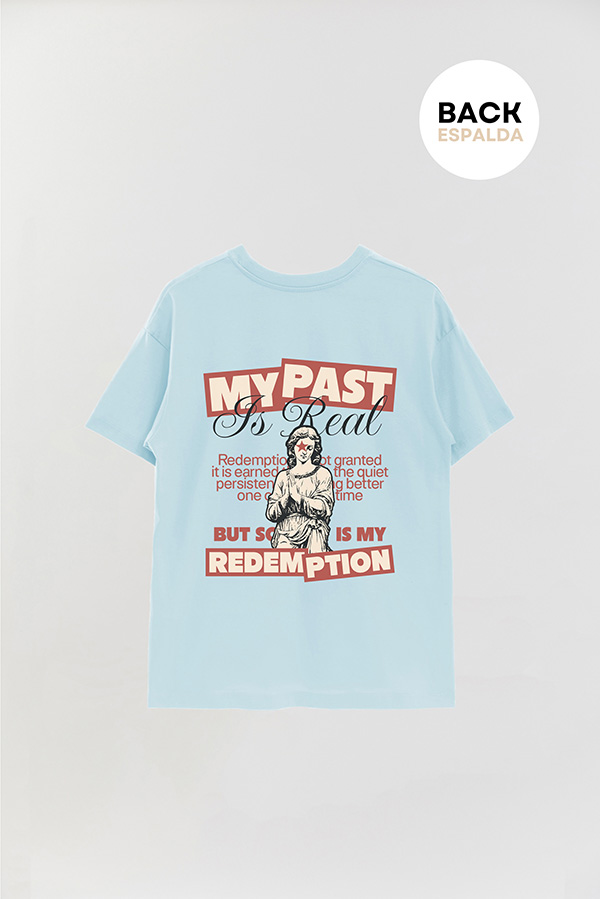 REMERA OVER ESTAMPADA UNISEX ESPALDA REDEMPTION