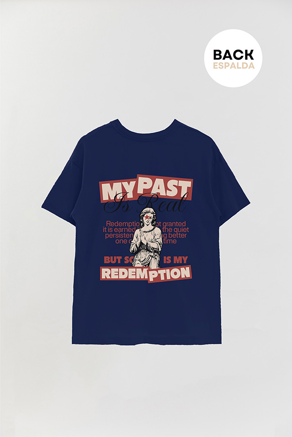REMERA OVER ESTAMPADA UNISEX ESPALDA REDEMPTION