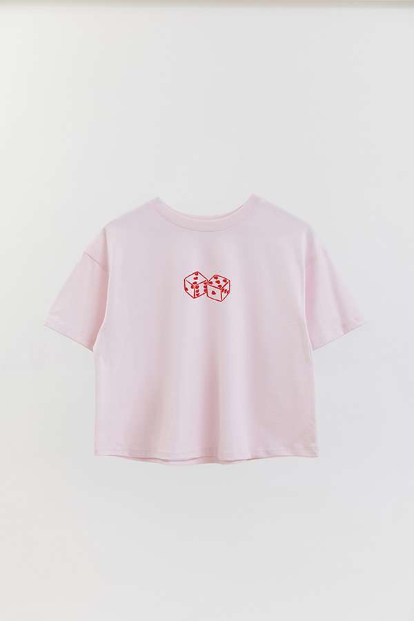 REMERA CROP ESTAMPADA VALENTINE DICE