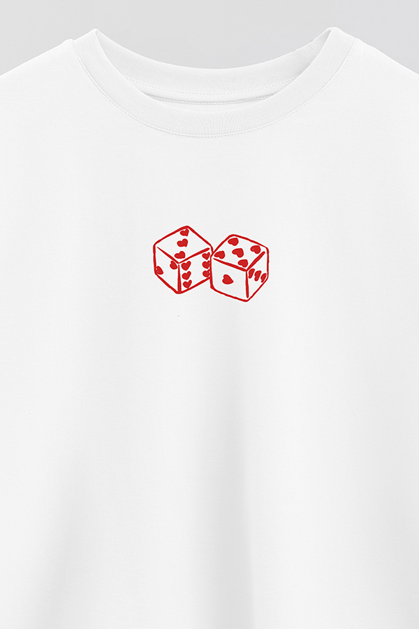 REMERA CROP ESTAMPADA VALENTINE DICE