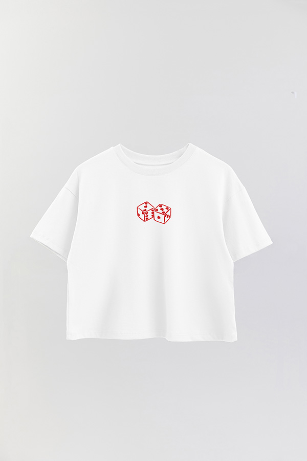 REMERA CROP ESTAMPADA VALENTINE DICE