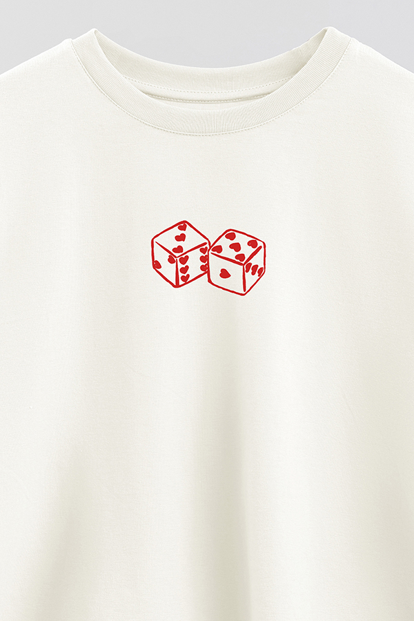 REMERA CROP ESTAMPADA VALENTINE DICE