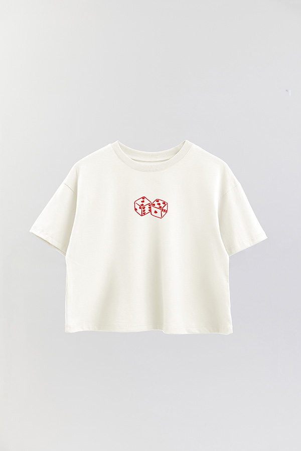 REMERA CROP ESTAMPADA VALENTINE DICE