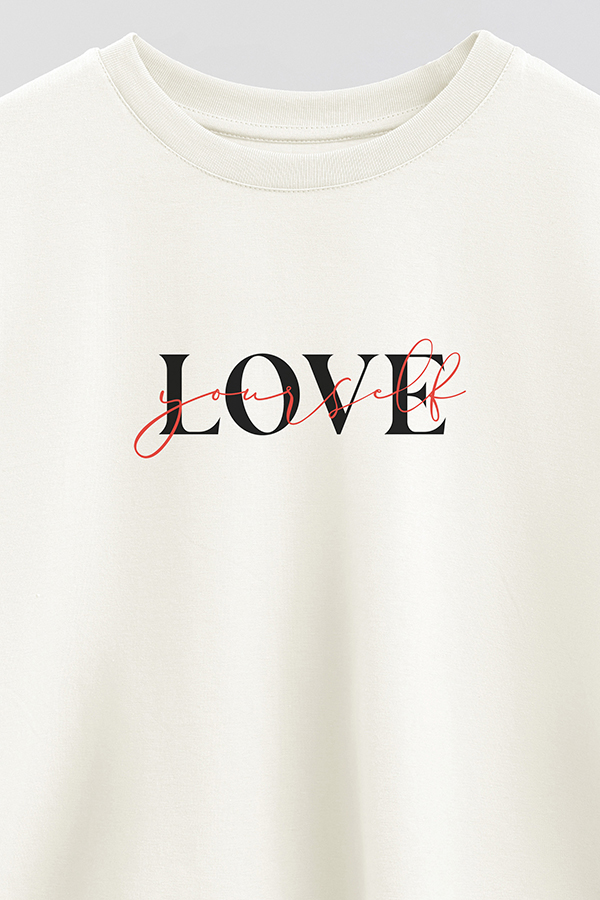 REMERA CROP ESTAMPADA LOVE YOURSELF