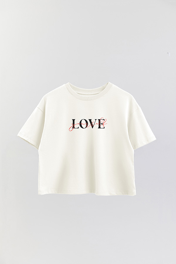 REMERA CROP ESTAMPADA LOVE YOURSELF