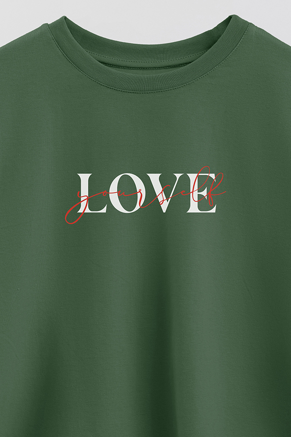 REMERA CROP ESTAMPADA LOVE YOURSELF