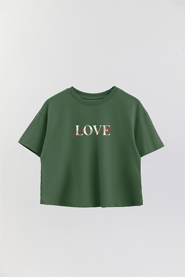 REMERA CROP ESTAMPADA LOVE YOURSELF