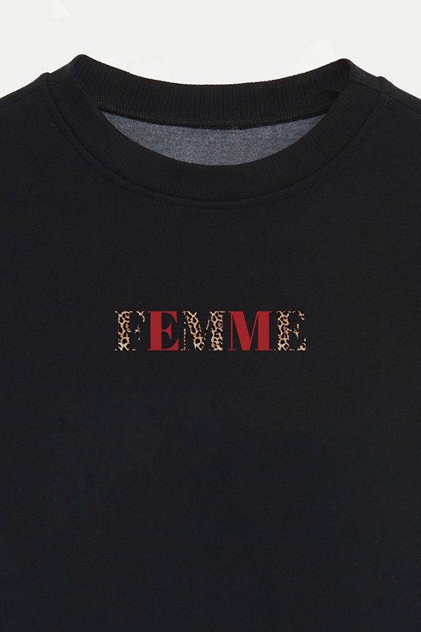 BUZO CROP ESTAMPADO ANIMAL PRINT FEMME