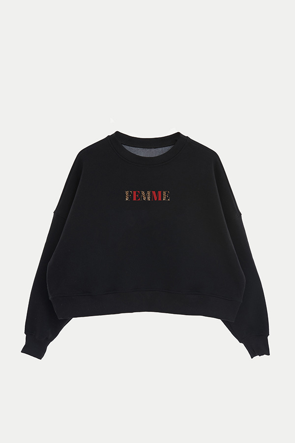 BUZO CROP ESTAMPADO ANIMAL PRINT FEMME