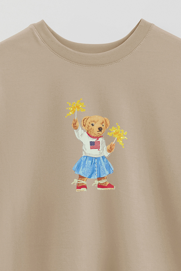 REMERA OVER ESTAMPADA UNISEX BEAR SPARKLE