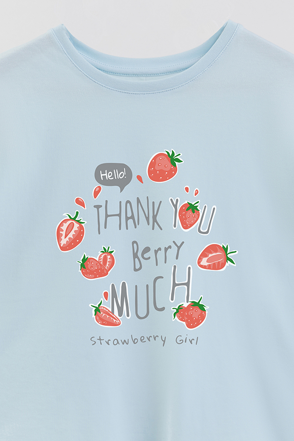 REMERA GIRL OVER STRAWBERRY GIRL