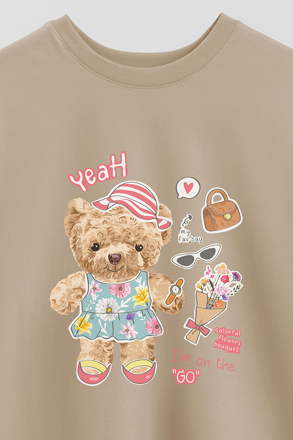 REMERA OVER ESTAMPADA UNISEX TEDDY FAVORITE GIRL