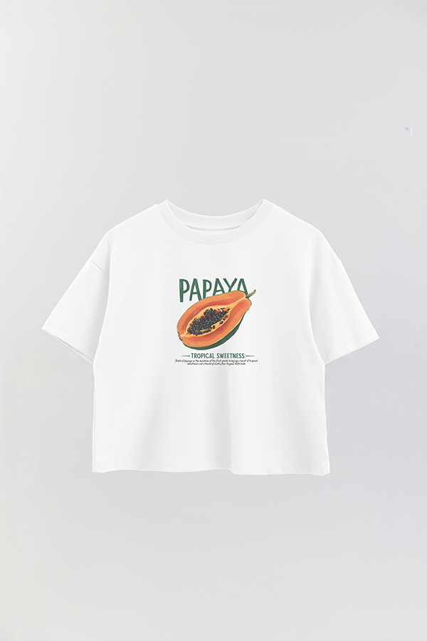 REMERA CROP ESTAMPADA HARVEST PAPAYA