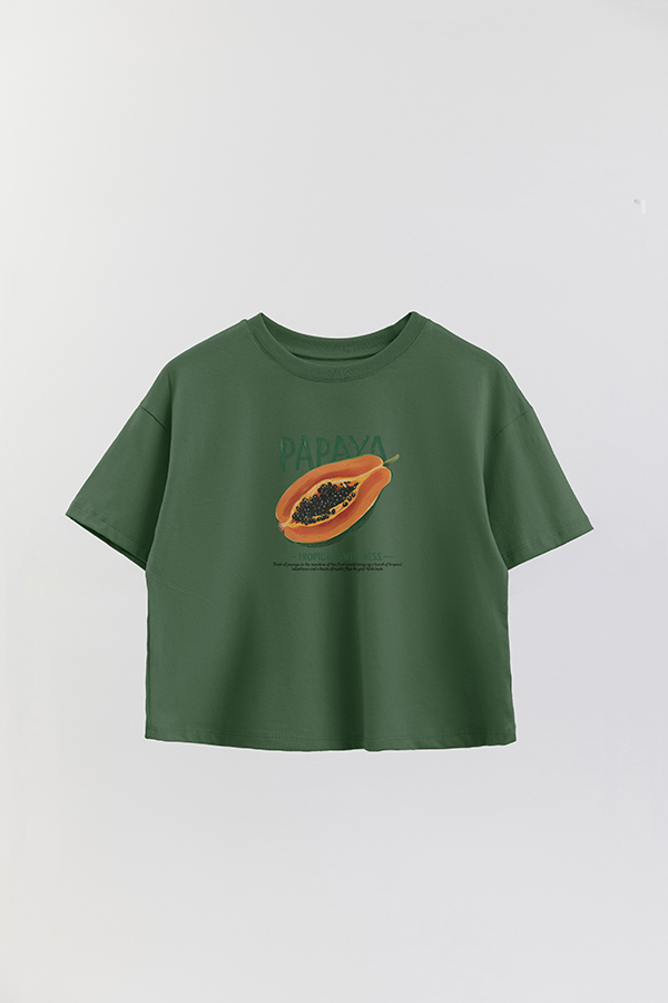 REMERA CROP ESTAMPADA HARVEST PAPAYA