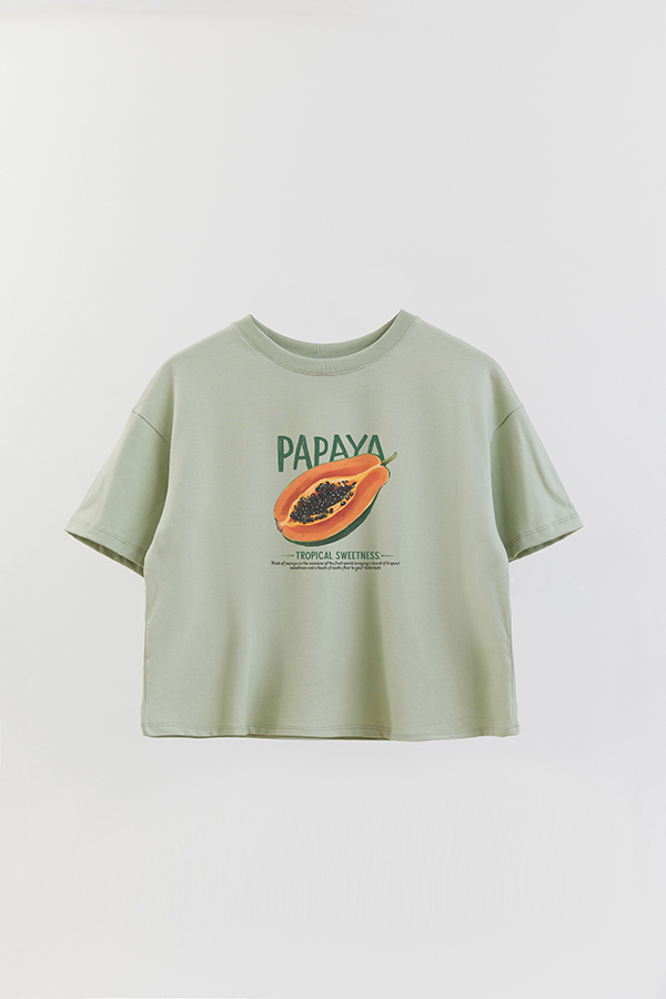 REMERA CROP ESTAMPADA HARVEST PAPAYA
