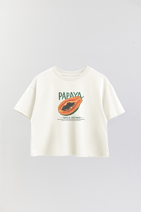 REMERA CROP ESTAMPADA HARVEST PAPAYA